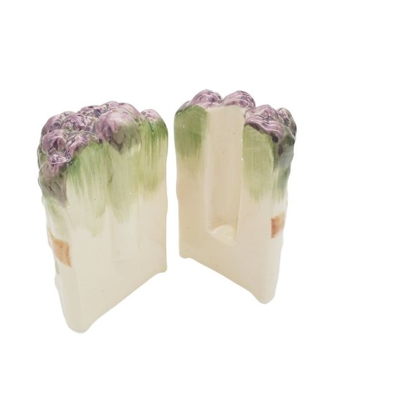 VTG Asparagus Salt & Pepper Shakers Ceramic Garden Themed Table Decor 3" Veggies - Picture 2 of 6